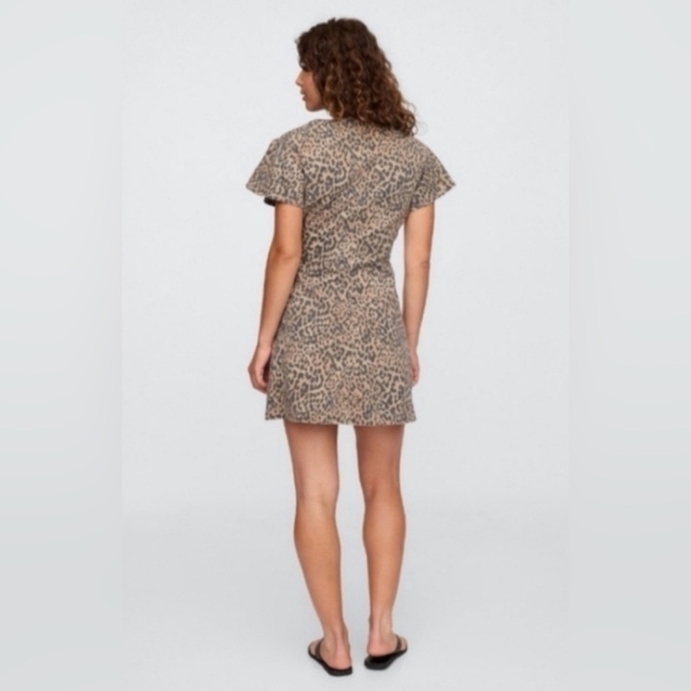 Gap Leopard Print Flutter Sleeves Boho Button-Fro… - image 2